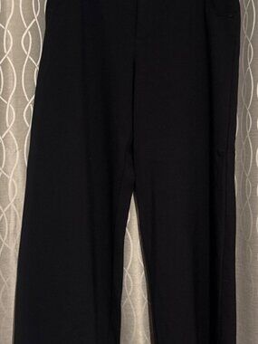Wit&Wisdom high rise ponte knit wide leg slit hem black trouser pants sz 14